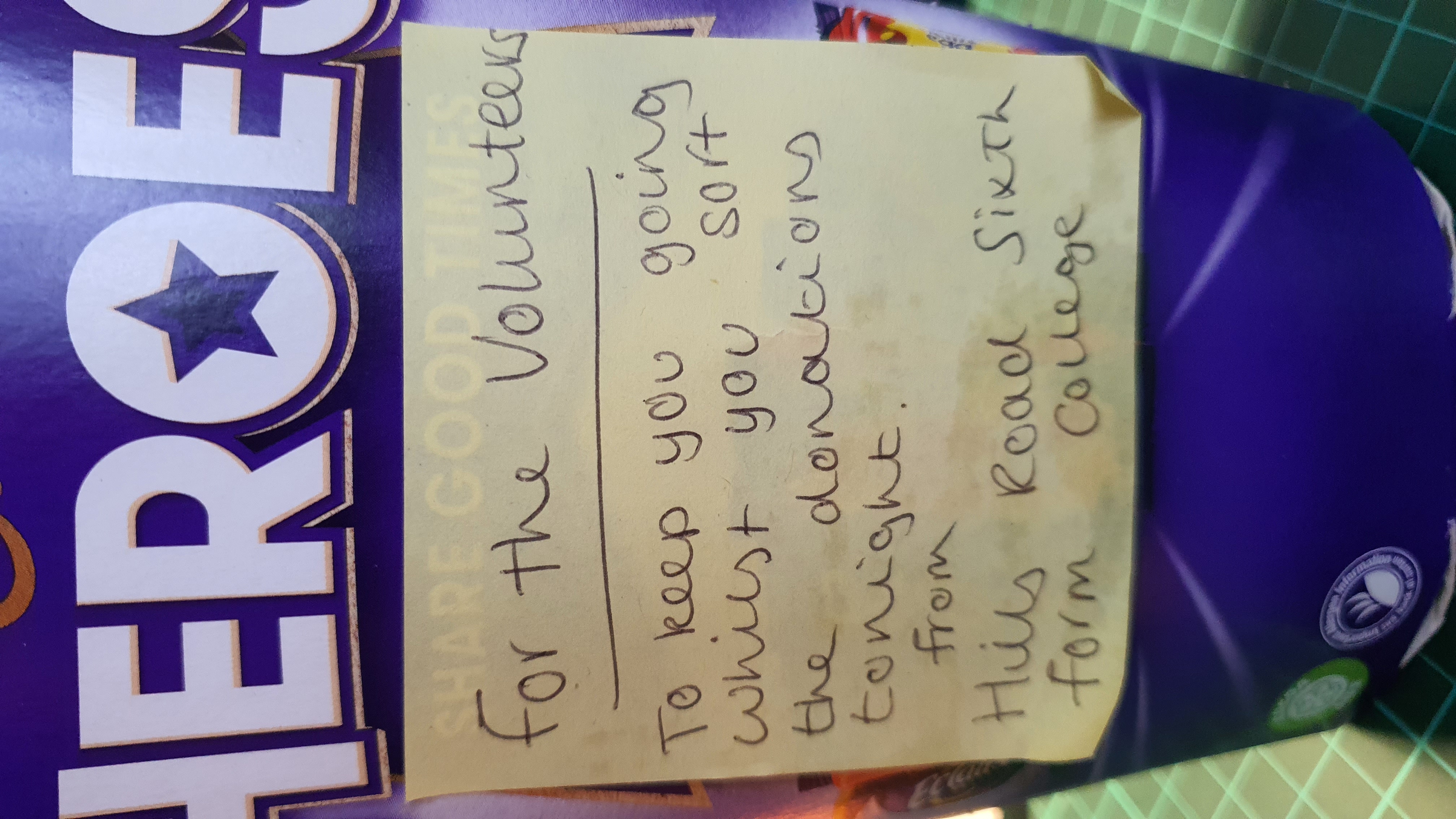 Chocolate for the volunteers